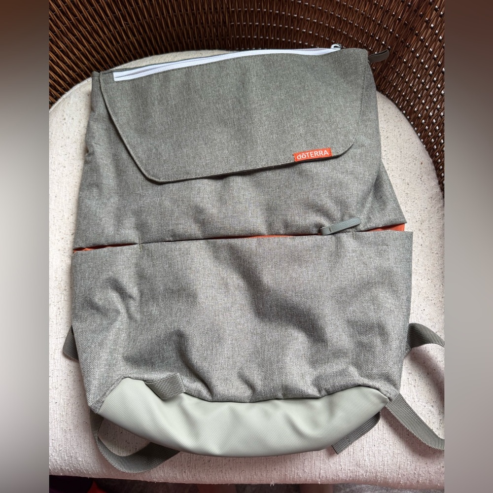 doTERRA Gray and Orange Backpack